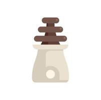 Chocolate fountain flowing on stand with levels icon vector