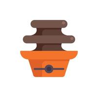 Chocolate fountain flowing over tiers on a catering machine vector