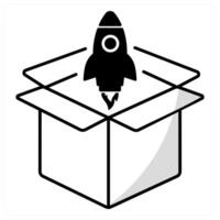 Product Launch and launch icon concept vector