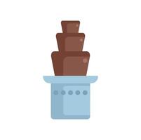 Chocolate fountain flowing on a stand, dessert buffet icon vector