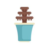 Chocolate fountain cascading down in a bowl for a party vector