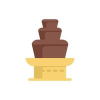 Chocolate fountain flowing on a stand at a party vector