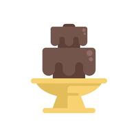 Chocolate fountain dripping over for party dessert buffet icon vector