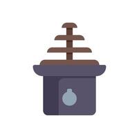 Chocolate fountain flowing on a stand at a party vector