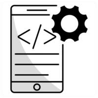 App Development and code icon concept vector