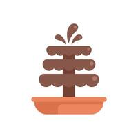 Chocolate fountain flowing on a three tiered platter vector