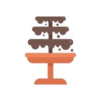 Chocolate fountain flowing on a stand at a party celebration event vector