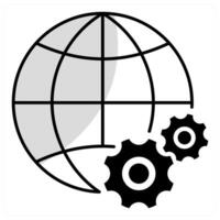 Global Setting and world icon concept vector