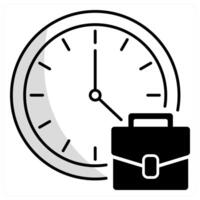 Office Hours and clock icon concept vector