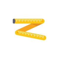 Folding ruler measuring length for construction project vector