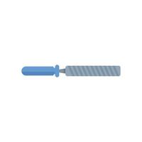 Metalwork file tool with blue handle for shaping metal vector