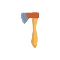 Sharp axe with wooden handle for cutting wood vector