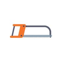 Orange hacksaw lying with blade facing right vector