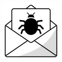 Email Virus and threat icon concept vector