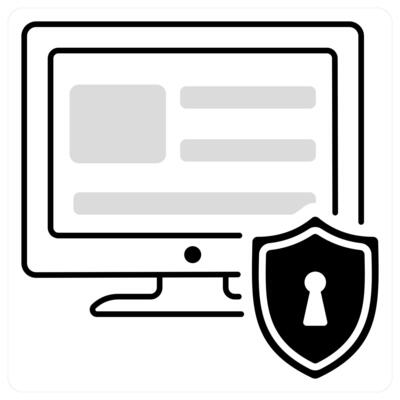 Computer Security and digital security icon concept