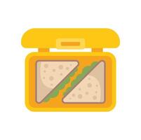 Lunchbox open showing sandwiches inside for a healthy meal vector