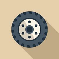 Big machine wheel with tire showing long shadow vector