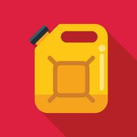 Yellow jerrycan with black cap on red background vector
