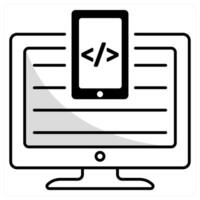 Adaptive Coding and coding icon concept vector
