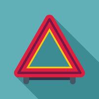 Red emergency warning triangle sign indicating caution on road vector