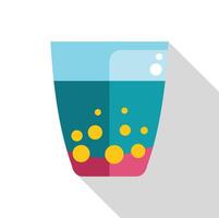 Glass beaker containing a fizzy chemical solution experiment vector