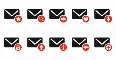 A set of 10 mail icons as star mail, view mail, send mail vector