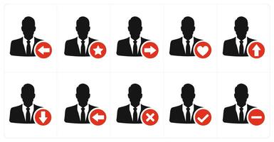 A set of 10 profile icons as recieved profile, favorite profile, send profile vector