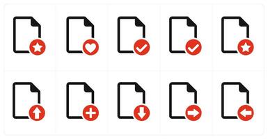 A set of 10 file icons as star file, favorite file, secured document vector