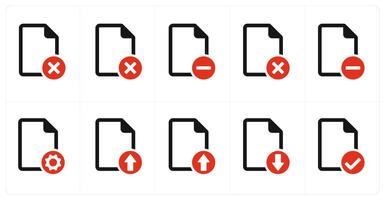 A set of 10 file icons as wrong, delete, remove vector