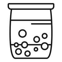 Chemical jar bubbling experiment in laboratory vector