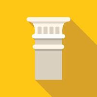 Architectural column standing tall on yellow background vector
