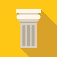 Architectural column standing tall on yellow background vector
