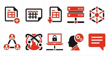 A set of 10 mix icons as add sheet, excel sheet, download excel sheet vector