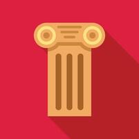 Antique column representing classical architecture and history on red background vector