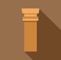 Architectural column casting long shadow on brown background vector