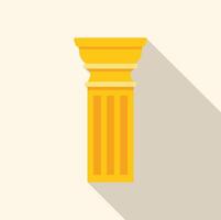 Golden fluted column standing tall with long shadow vector