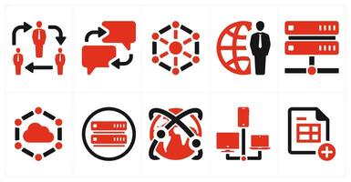 A set of 10 mix icons as network, communication, connection vector