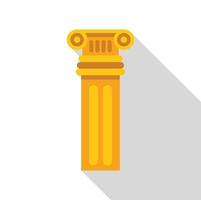 Golden fluted column standing tall with long shadow vector