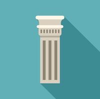 Architectural column standing tall with long shadow on turquoise background vector