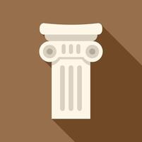 White ionic column standing tall on brown background vector
