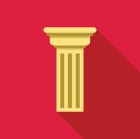 Golden fluted column standing tall on red background vector