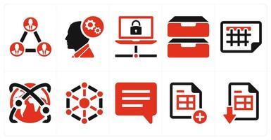 A set of 10 mix icons as network, optimization, connection vector