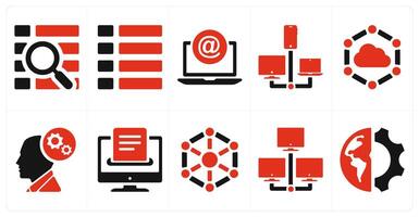 A set of 10 mix icons as search menu, nav menu, mention vector