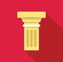 Architectural column standing tall on red background vector