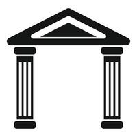 Marble arch supporting triangular roof with fluted columns vector