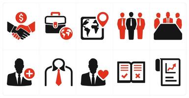 A set of 10 mix icons as partnership, global business, global location vector