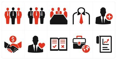 A set of 10 mix icons as businessman, team, meeting vector