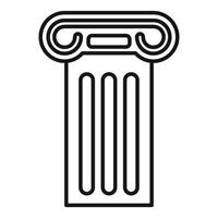 Fluted column with triple flutes representing classical architecture vector