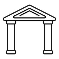 Simple archway with columns supporting roof structure vector