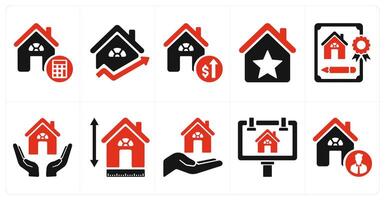 A set of 10 Real Estate icons as property budget, house value, property upgrades vector